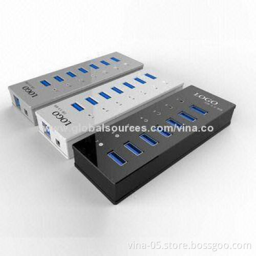 Slim External 7-port USB3.0 Hubs, 5Gbps Super Speed for PC and Laptop